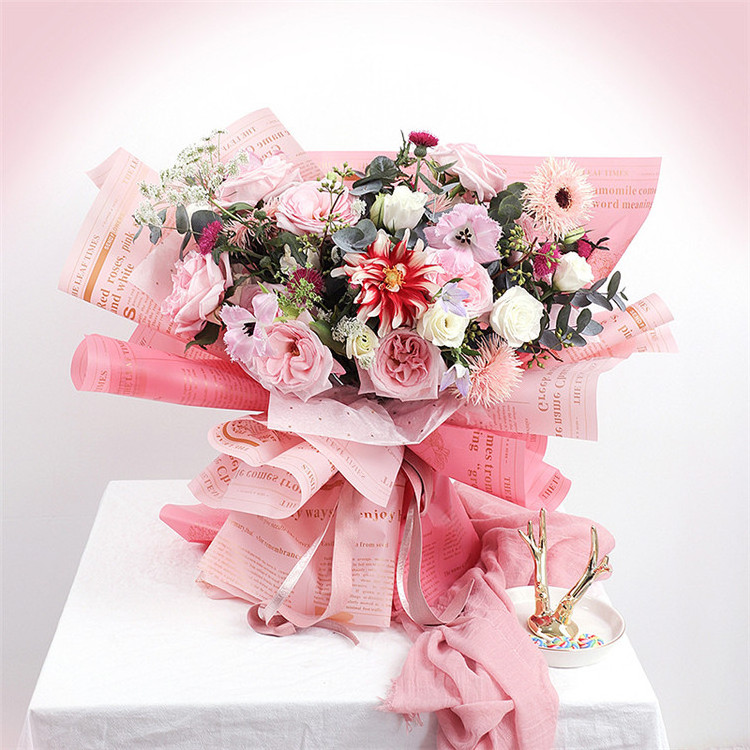 High quality fashion widely use flower letter printed personalized gift wrapping paper