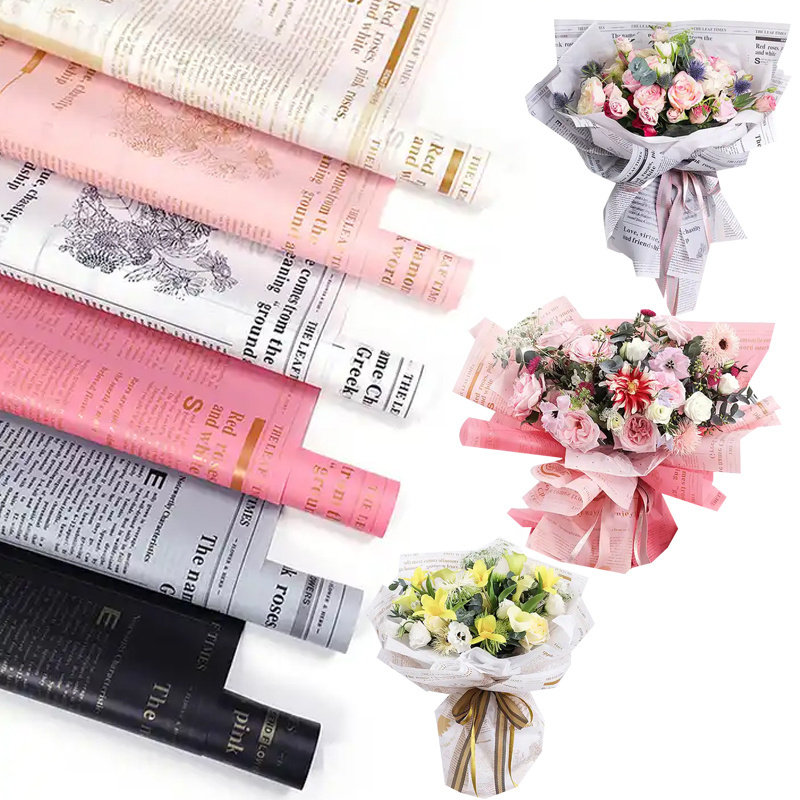 High quality fashion widely use flower letter printed personalized gift wrapping paper