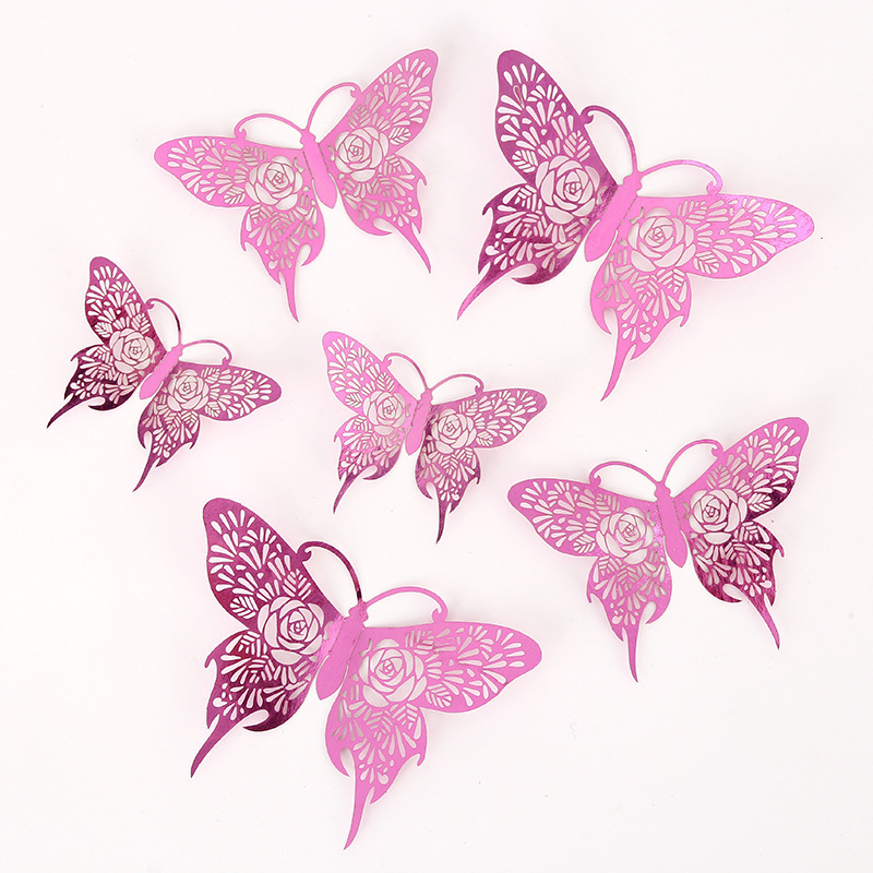 12-piece pack of butterfly cake Decorate dessert table party Paper cups decorate Butterfly wall wedding party supplies