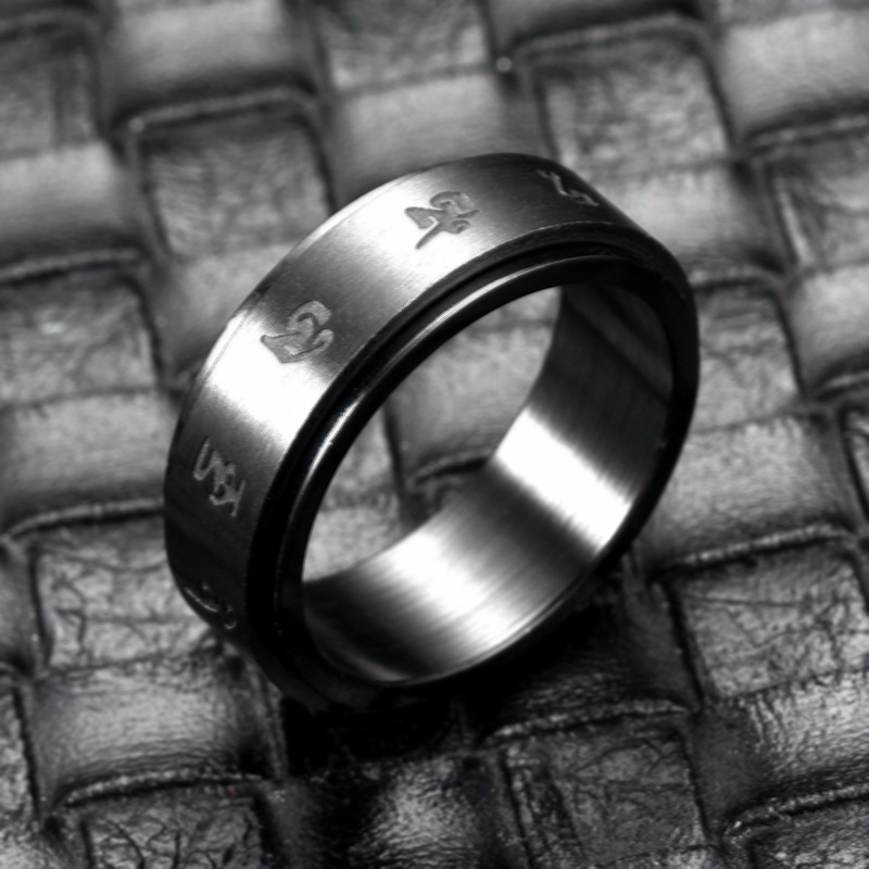 Men's Titanium Steel Rotating Ring Europe And The United States Personality Decompression Transfer Ring