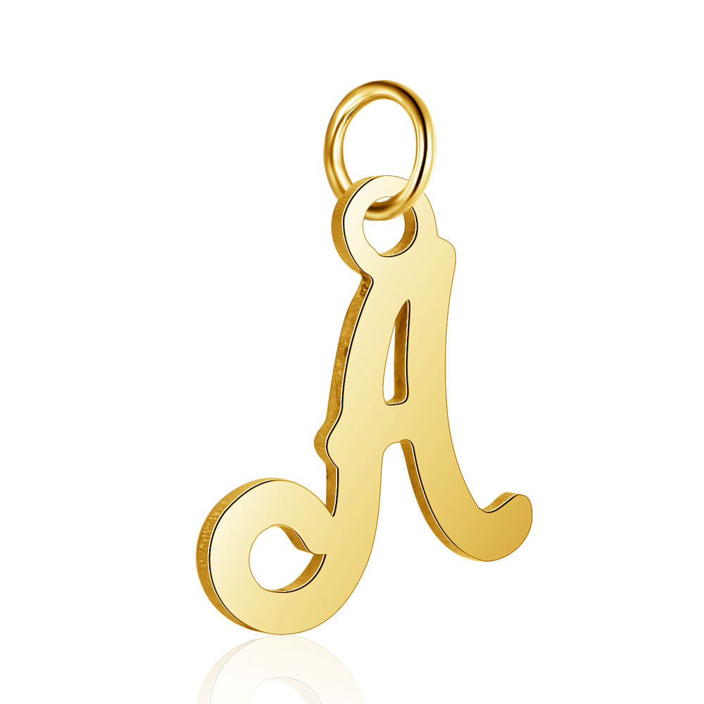 New Gold Letter The Alphabet Charms 316l Stainless Steel Fashion Custom Jewelry Floating alphabet charm