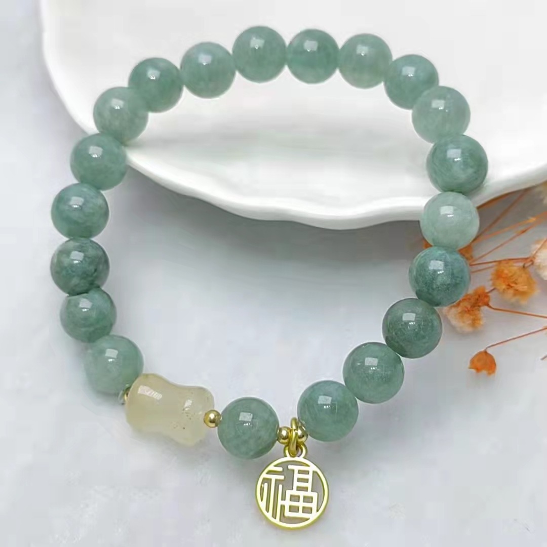 New Myanmar Jade Crystal Bracelet Bracelet Ethnic Style Lucky Pendant Women's Jewelry