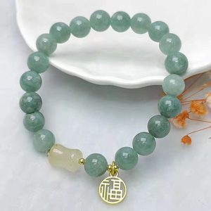 New Myanmar Jade Crystal Bracelet Bracelet Ethnic Style Lucky Pendant Women's Jewelry