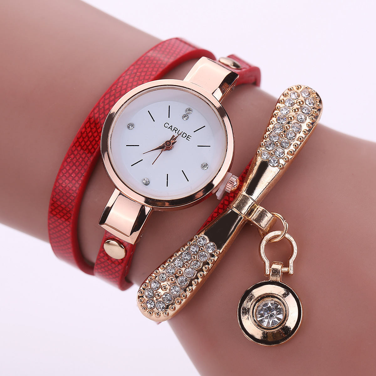 Luxury Leather Cute Charm Quartz Watch Women Ladies Casual Crystal Fashion Bracelet Wrist Watch relogio feminino female