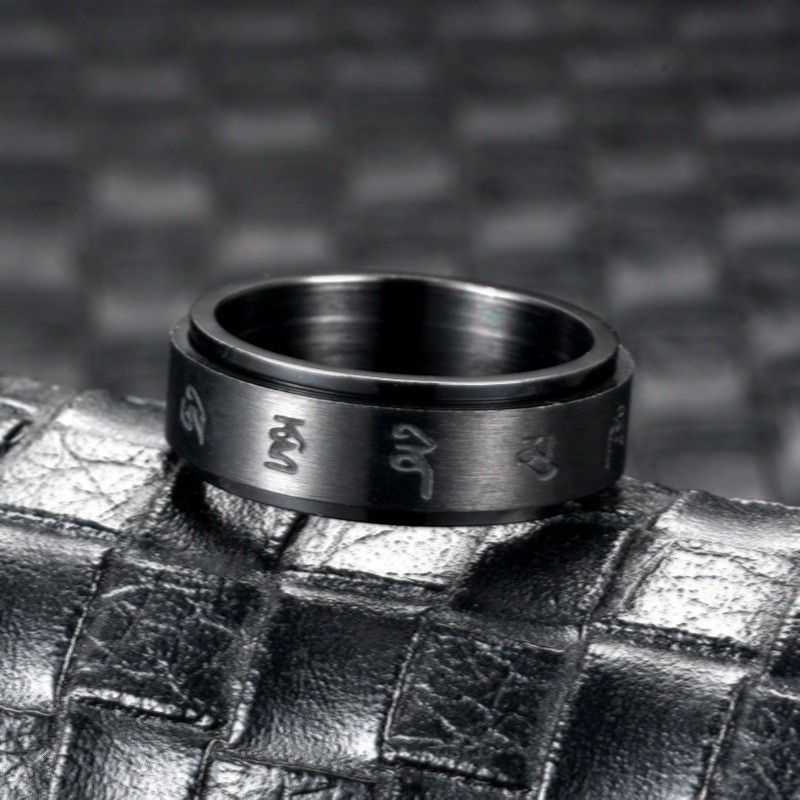 Men's Titanium Steel Rotating Ring Europe And The United States Personality Decompression Transfer Ring