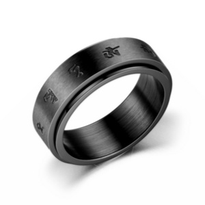 Men's Titanium Steel Rotating Ring Europe And The United States Personality Decompression Transfer Ring