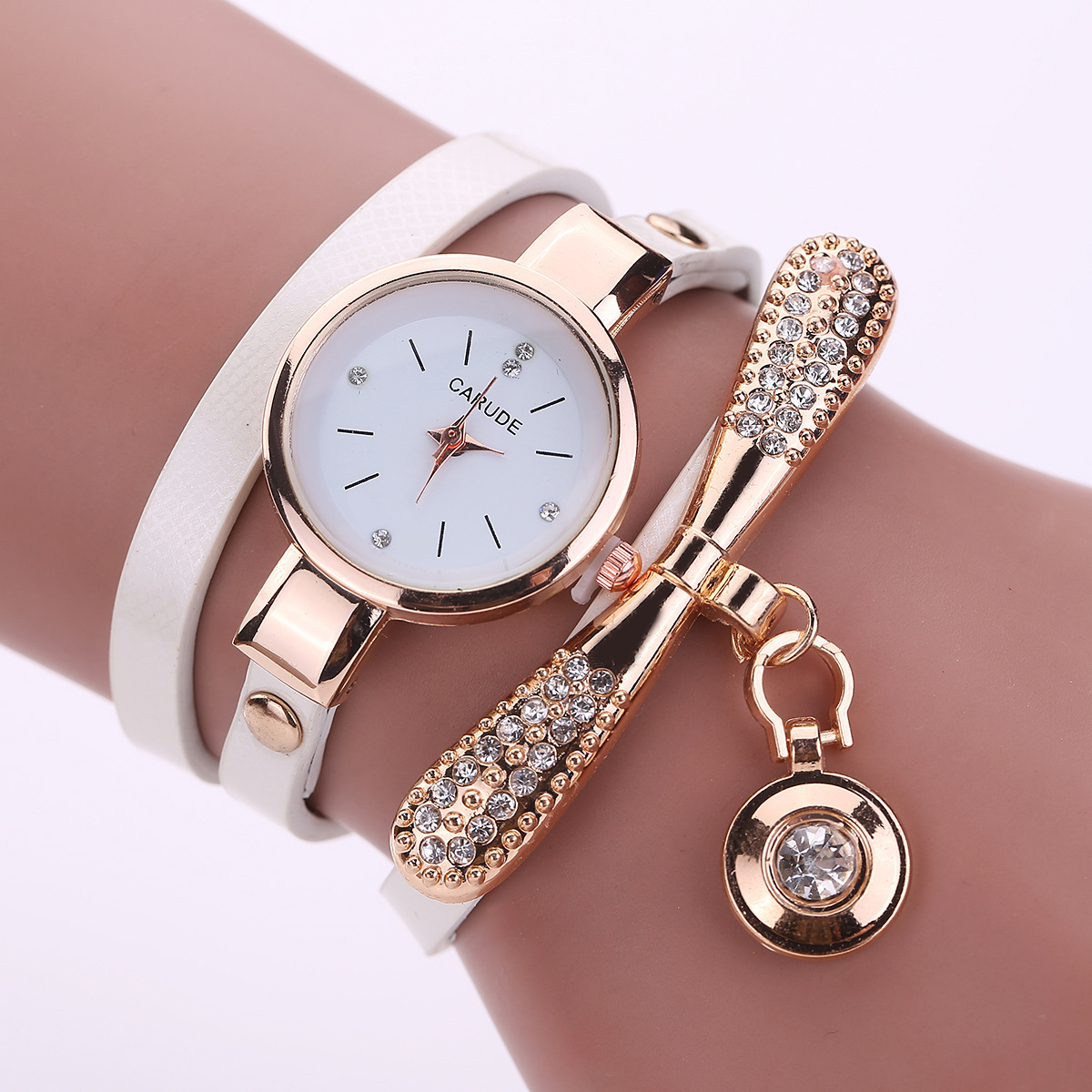 Luxury Leather Cute Charm Quartz Watch Women Ladies Casual Crystal Fashion Bracelet Wrist Watch relogio feminino female