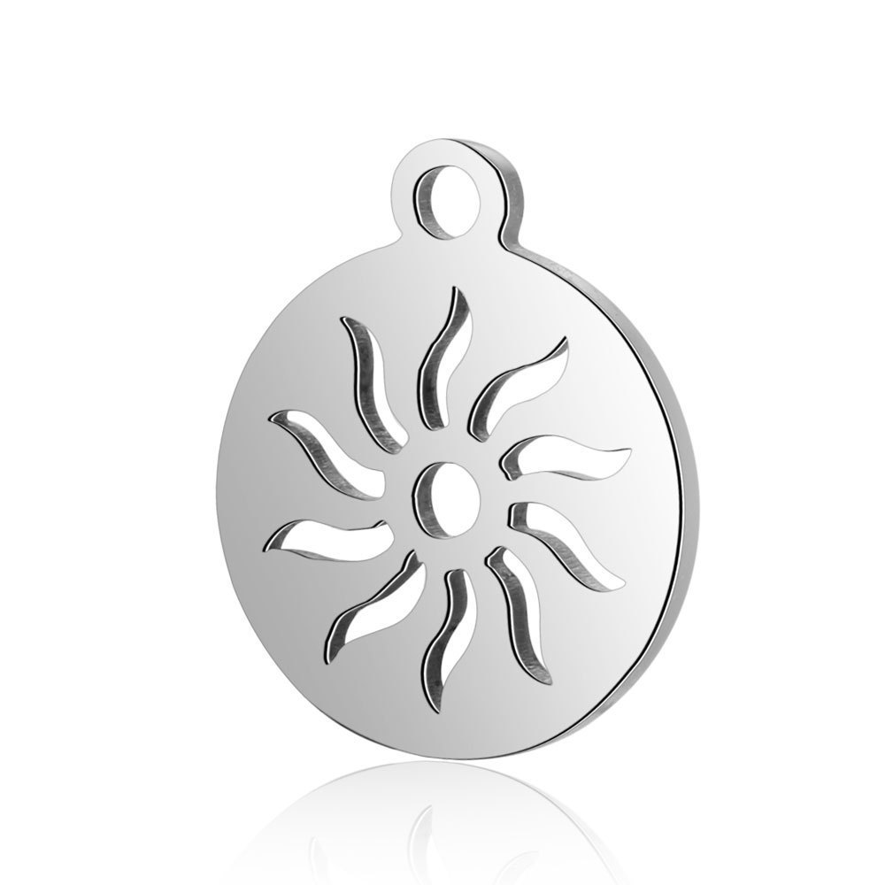 Wholesale Sun Yoga Star Moon Dog Claw Cat Fox Yin Yang Clover Stainless Steel Small Pendant Jewelry Accessories