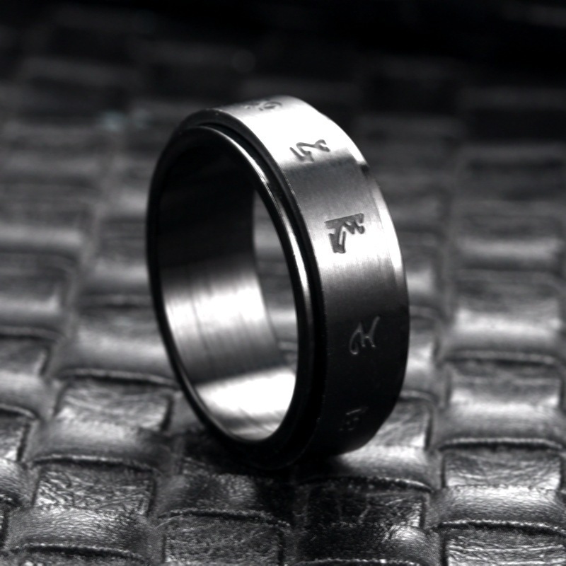 Men's Titanium Steel Rotating Ring Europe And The United States Personality Decompression Transfer Ring