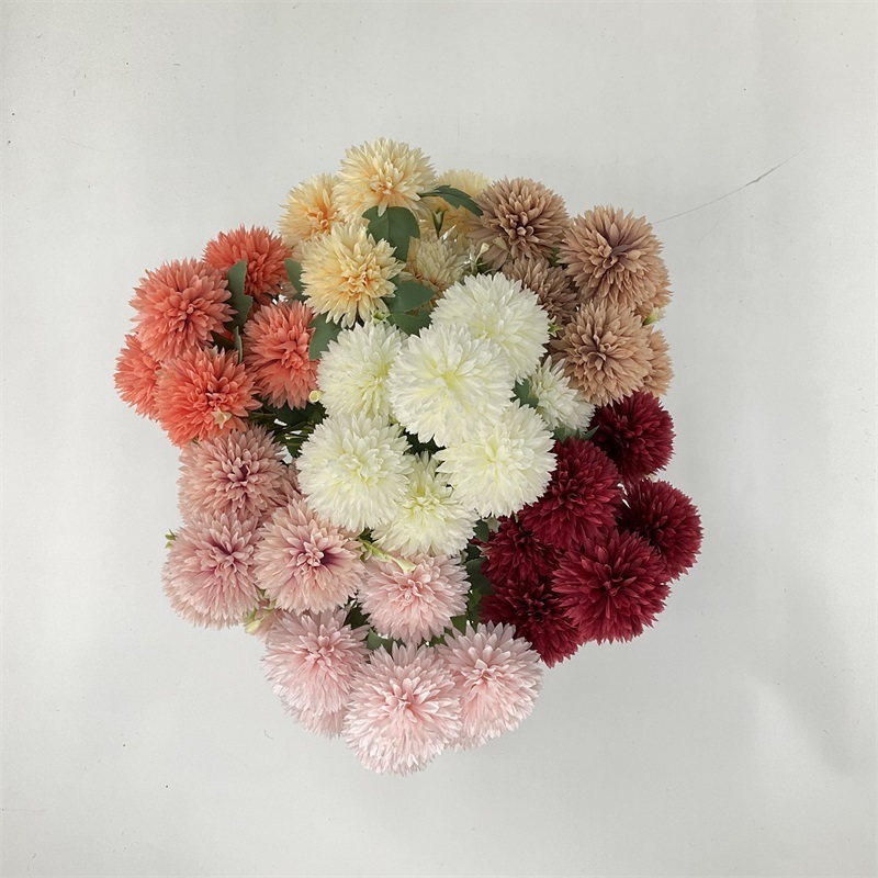 Multicolor aster artificial flower pompom dandelion 7 Head Hydrangea dandelion flowers artificial decoration dried flowers