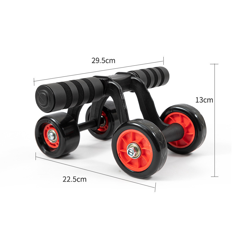 Hot Sale Home Gym Equipment 4-Wheel Exercise Abdominal Ab Wheel Roller  With Mat