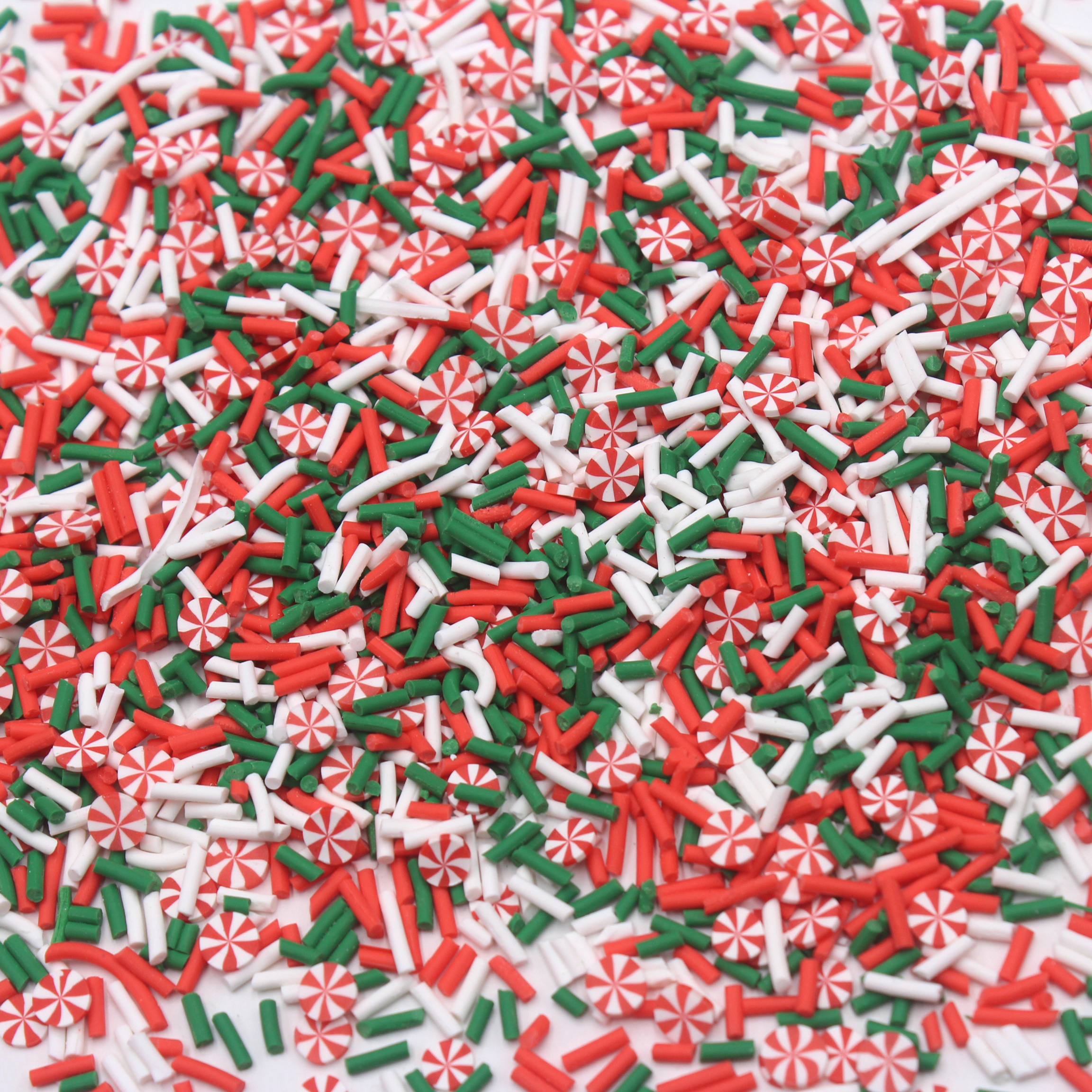 1KG/Bag Christmas Themed Red Peppermint Candy Mixture Clay Slices Sprinkles for DIY Crafts Slime Accessories