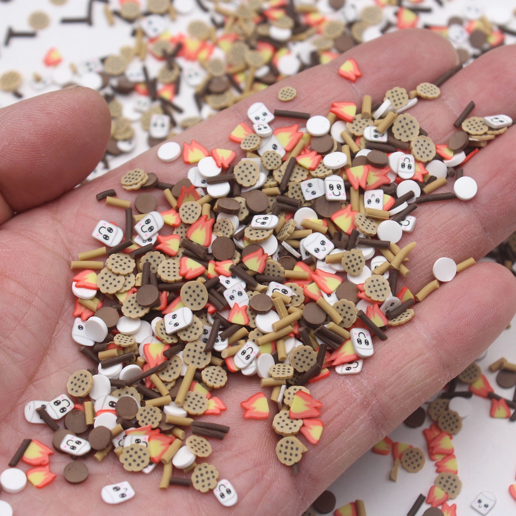 1KG/Bag Smores Polymer Clay Slice Mixed Long Candy Dots Sprinkles for Slime Supplies Shaker Filling