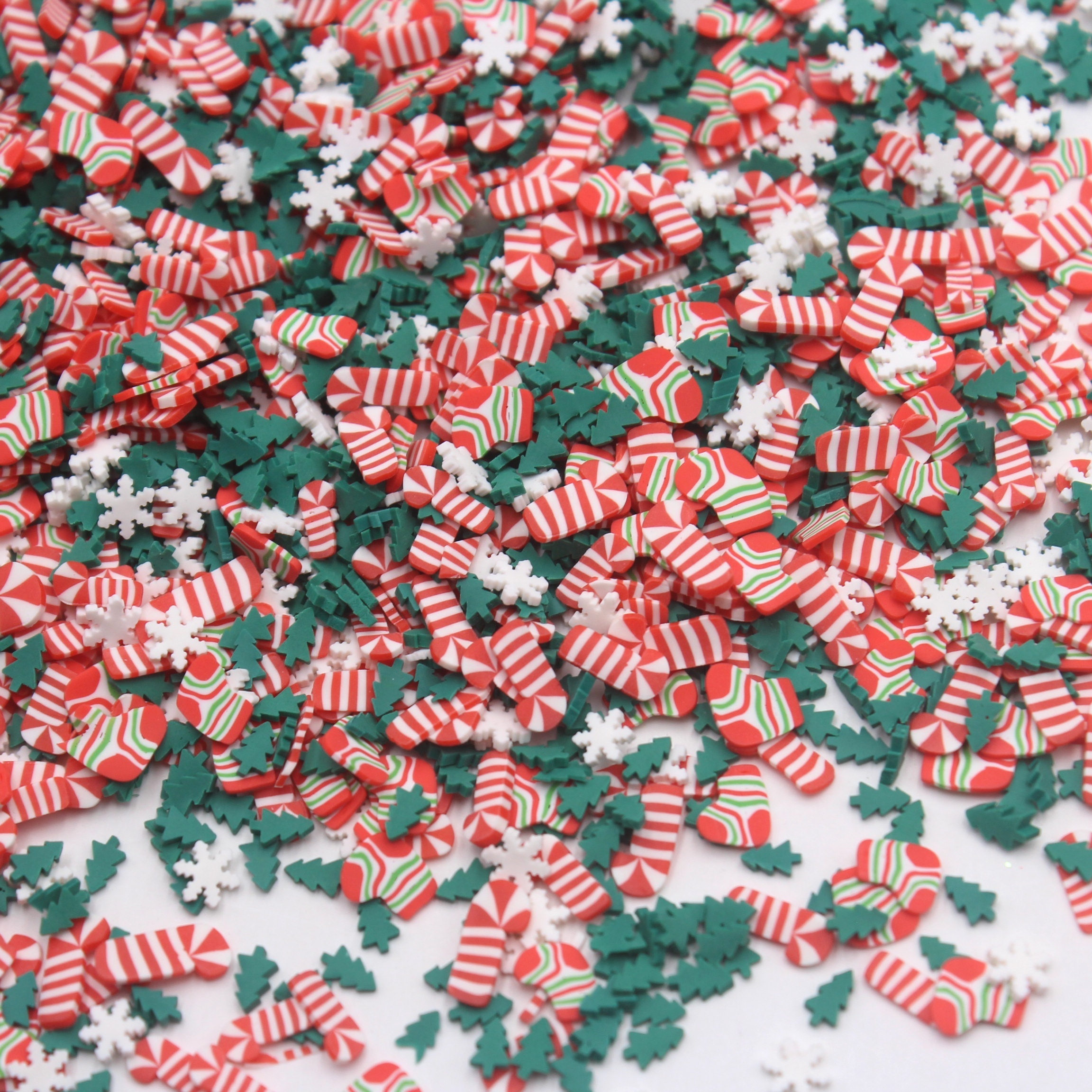 1KG 5mm Christmas Tree Mixed Crutch Snowflake Polymer Clay Slices Sprinkles for Slime Crafts Supplies Tumbler Shaker Filling