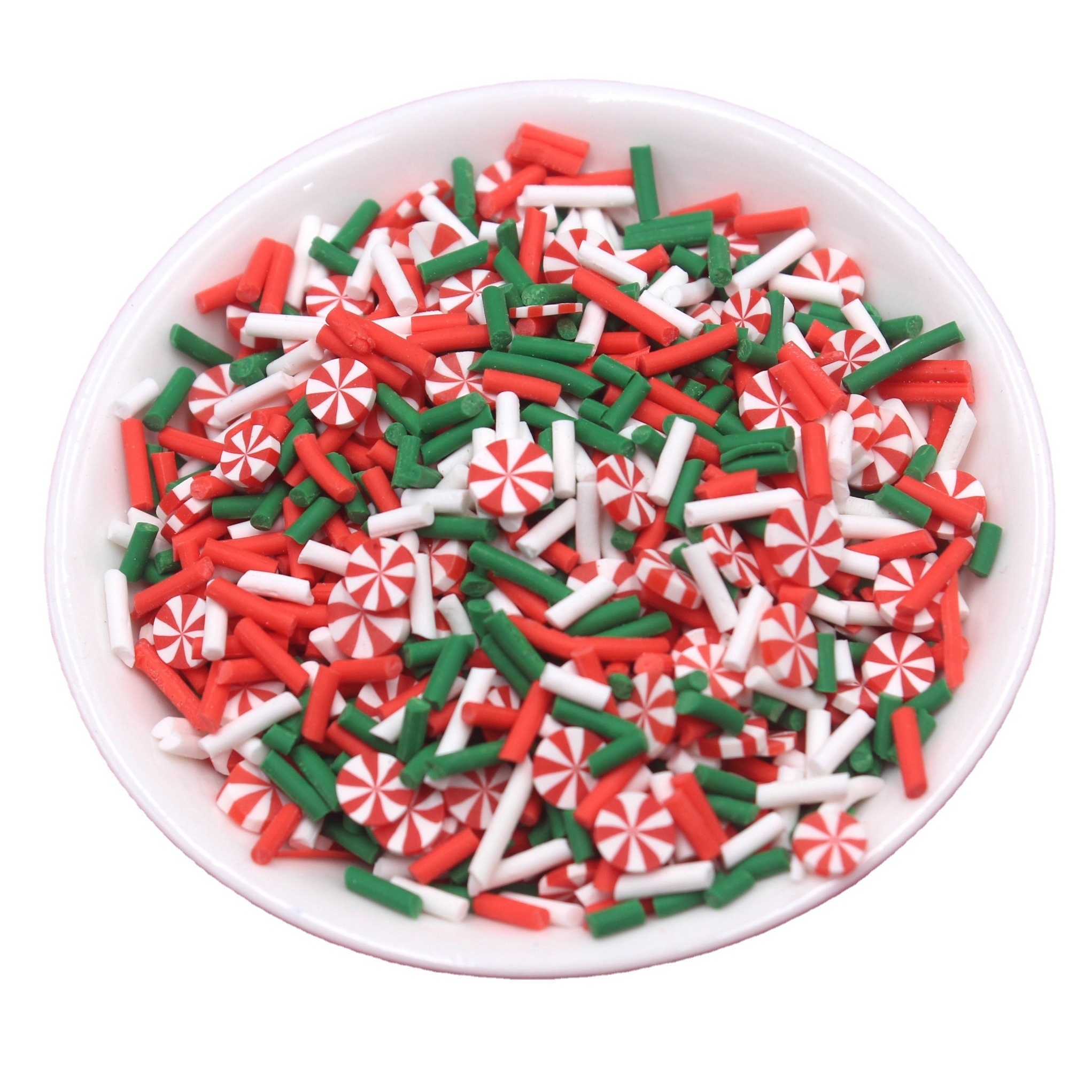 1KG/Bag Christmas Themed Red Peppermint Candy Mixture Clay Slices Sprinkles for DIY Crafts Slime Accessories