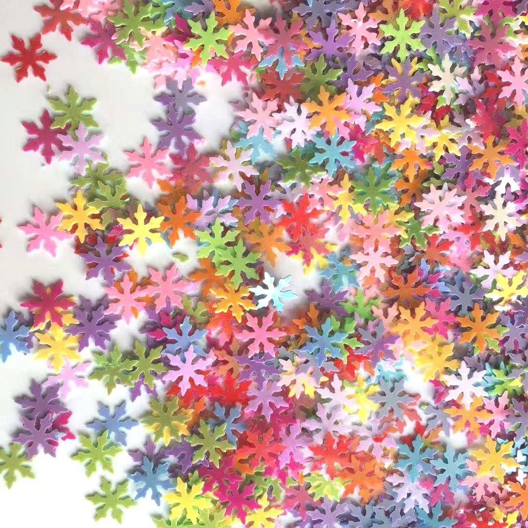 500g High Quality Christmas Decoration Snowflake PVC Loose Sequins Beauty Glitter Paillettes for Slime Filling