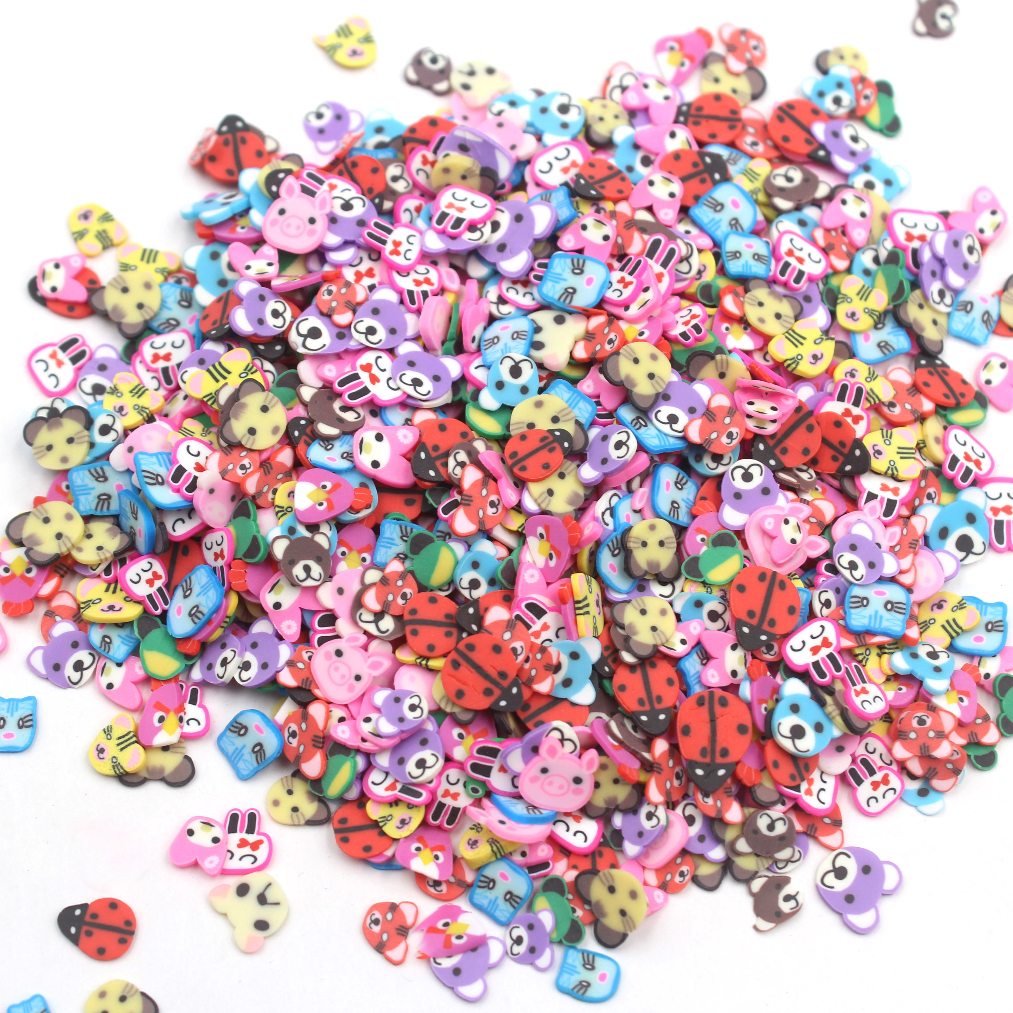 1KG Hot Selling 5mm Polymer Clay Fruits slices Assorted Clay Sprinkles Soft Pottery for Slime Decoration Diy Filler Accessories