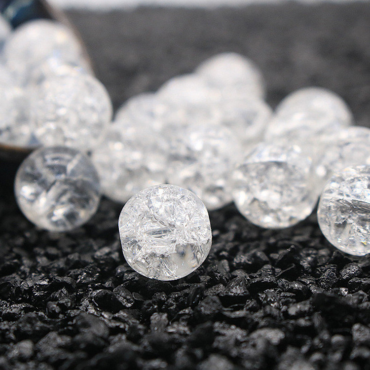 Wholesale 6/8/10/12mm Cracked White Crystal Quartz Round Semi-precious Gemstone Glass Loose Beads for Jewelry Making