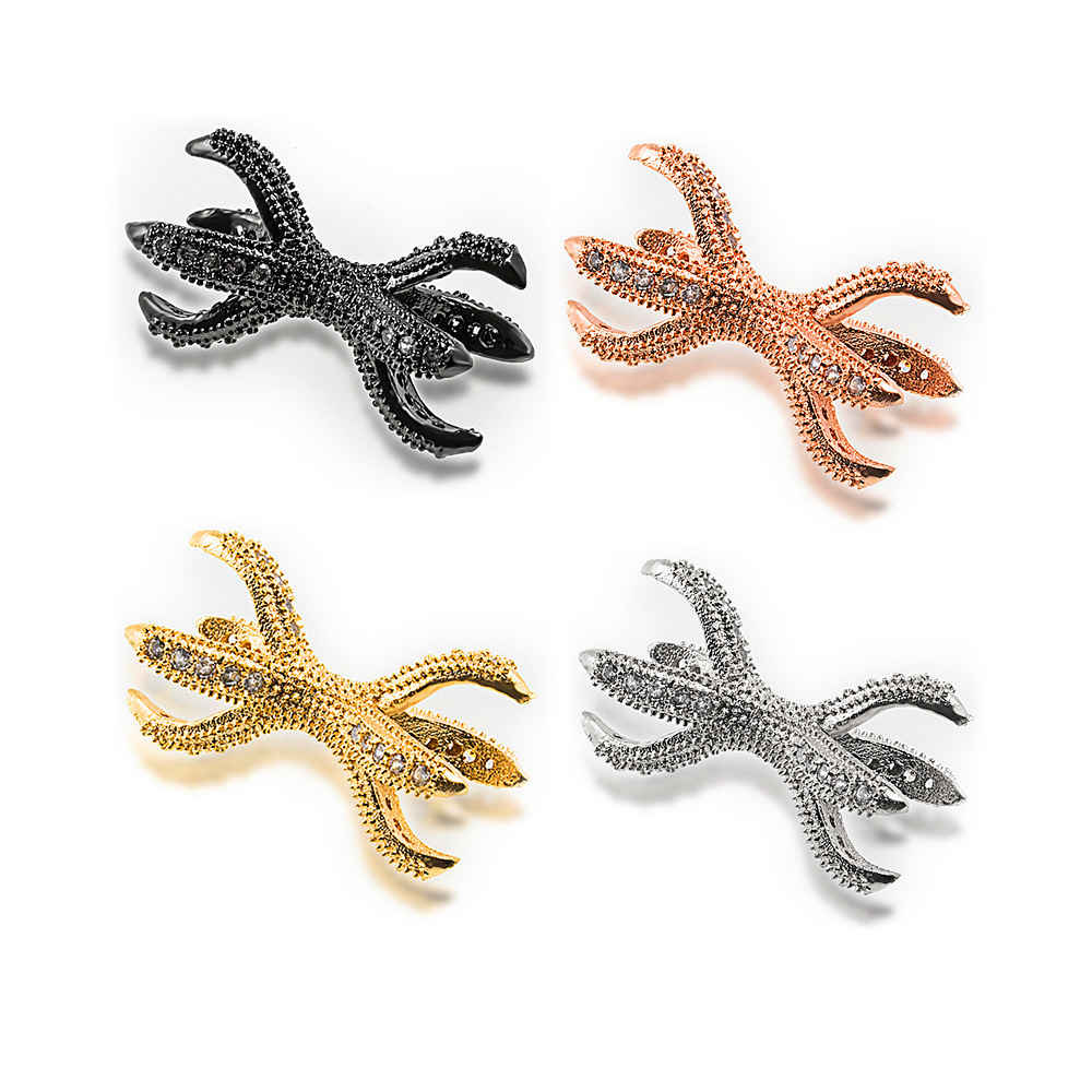 Eight Claw Zircon Charm Beads For Bracelet Octopus Connector Octopus Zircon Ornament Pendant Accessories Charm Beads