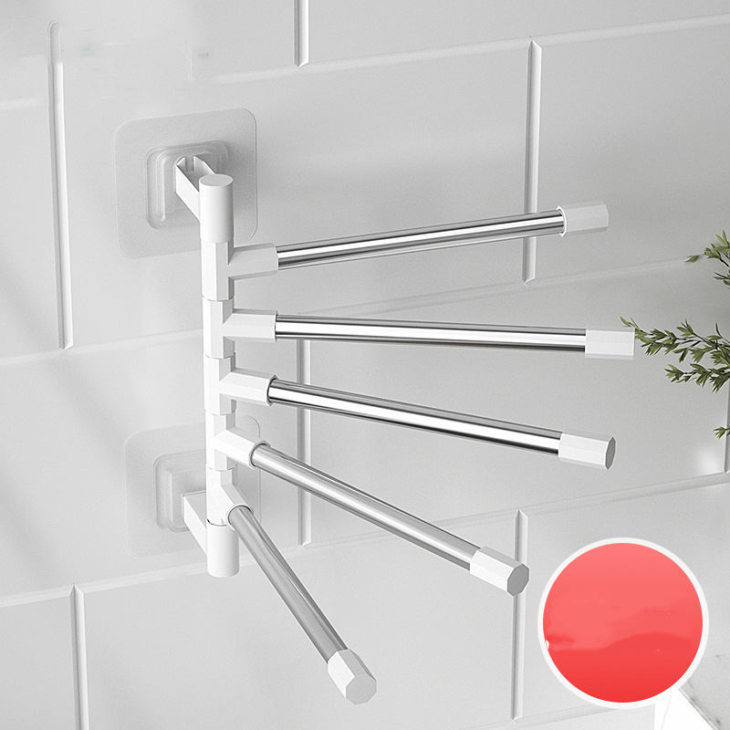 2023 Hot Sale Creative Wall Mounted Anti-rust 180 Degree Rotatable Rack Towel Shelf Swivel Towel Hanger Organizer Rack