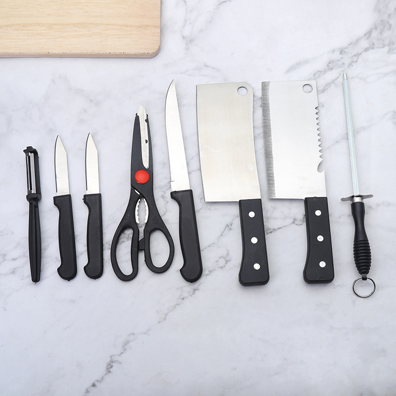 2024 Kitchen knife set 8-piece business knife set stainless steel double-sided suction Knife Sets