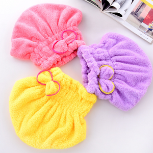 Woman magic quick dry hair coral velvet drying towel bath hat salon towel