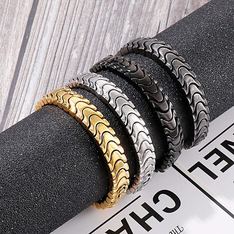 High Quality Fashion Trend Cuban Chain Stainless Steel Bracelet Punk Hip Hop Jewelry for Men