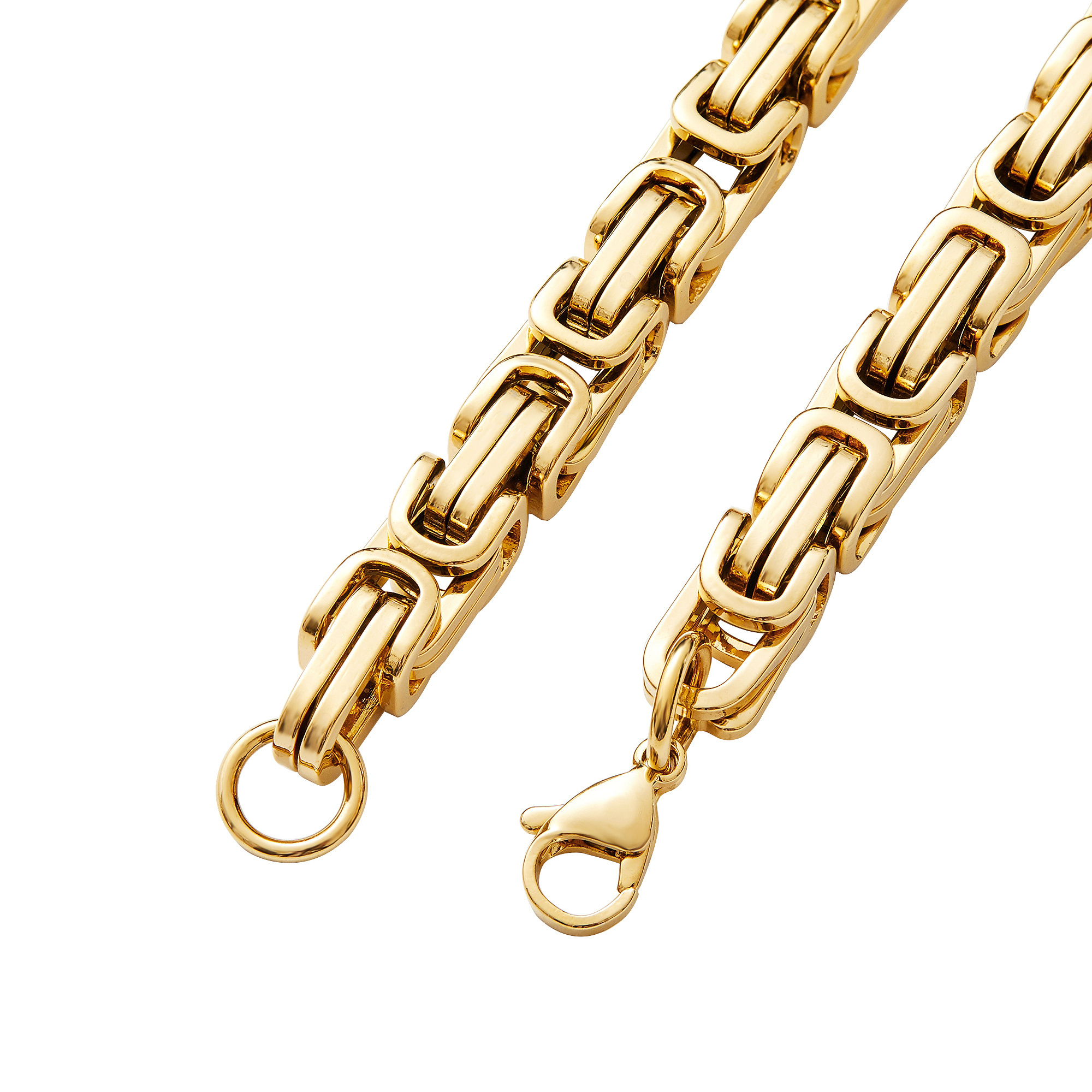 Classical Byzantine Chain Jewelry Set Stainless Steel Necklace Bracelet Gold Chain Design For Men