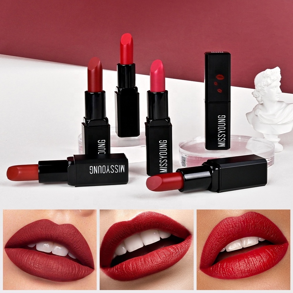 Chinese Red Matte Solid Lipstick Customized Label Sticker For Lpstick Black Lipstick