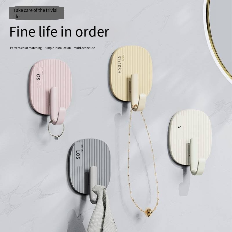 Non-punch hook adhesive strong load bearing door behind sticky hook Kitchen bathroom wall wall traceless backpack hanging shelf