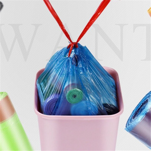 Household disposable drawstring garbage bags colorful kitchen bathroom storage garbage bags thickened