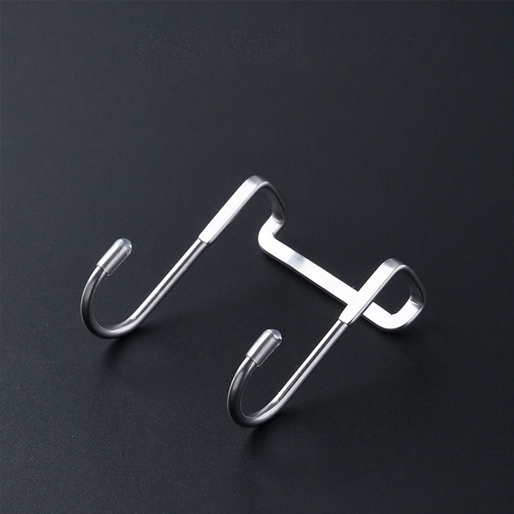 Double S Shaped Hooks Clasp 304 Stainless Steel Railing S Hanging Storage Hook for Home Kitchen Bathroom Organizer Holder Tools