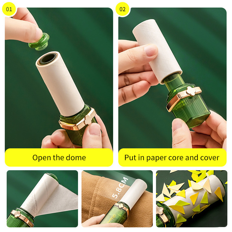 Mini Lint Roller Travel Pocket Lint Roller Lipstick Creative Styling Portable Pet Lint Remover Pet Hair Dust Sticky Roller