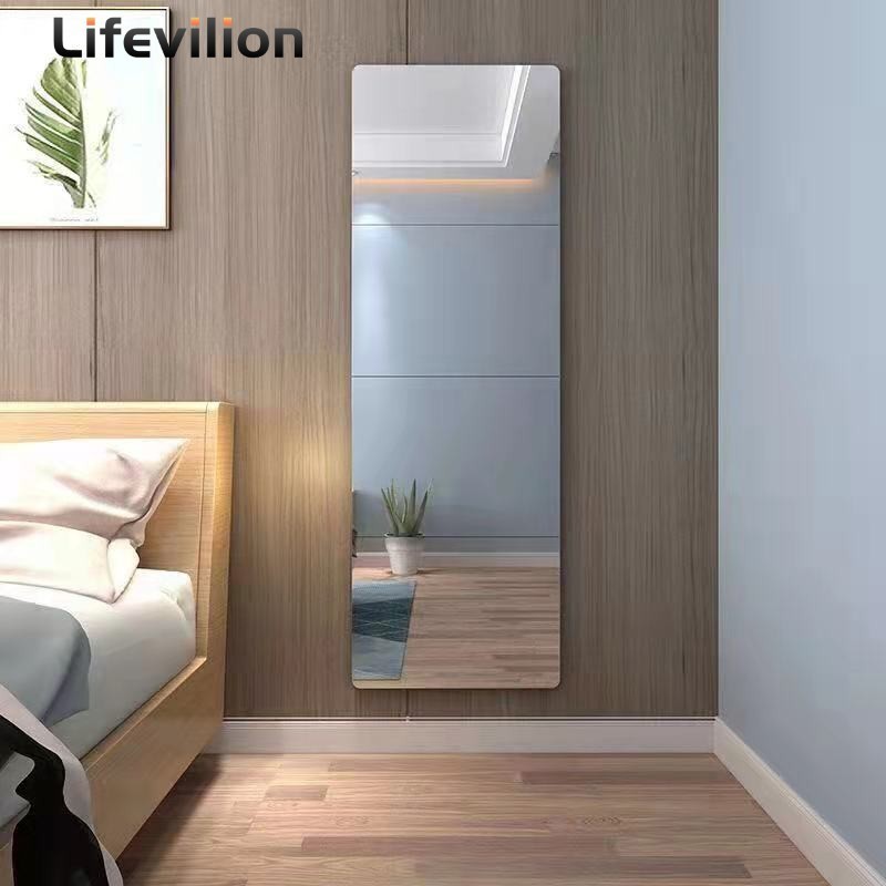 Acrylic Mirror Wall Sticker Thickened-1.2 mm Mirror Sheet Decoration Self-adhesive DIY Wall Sticker Closet Bathroom Home