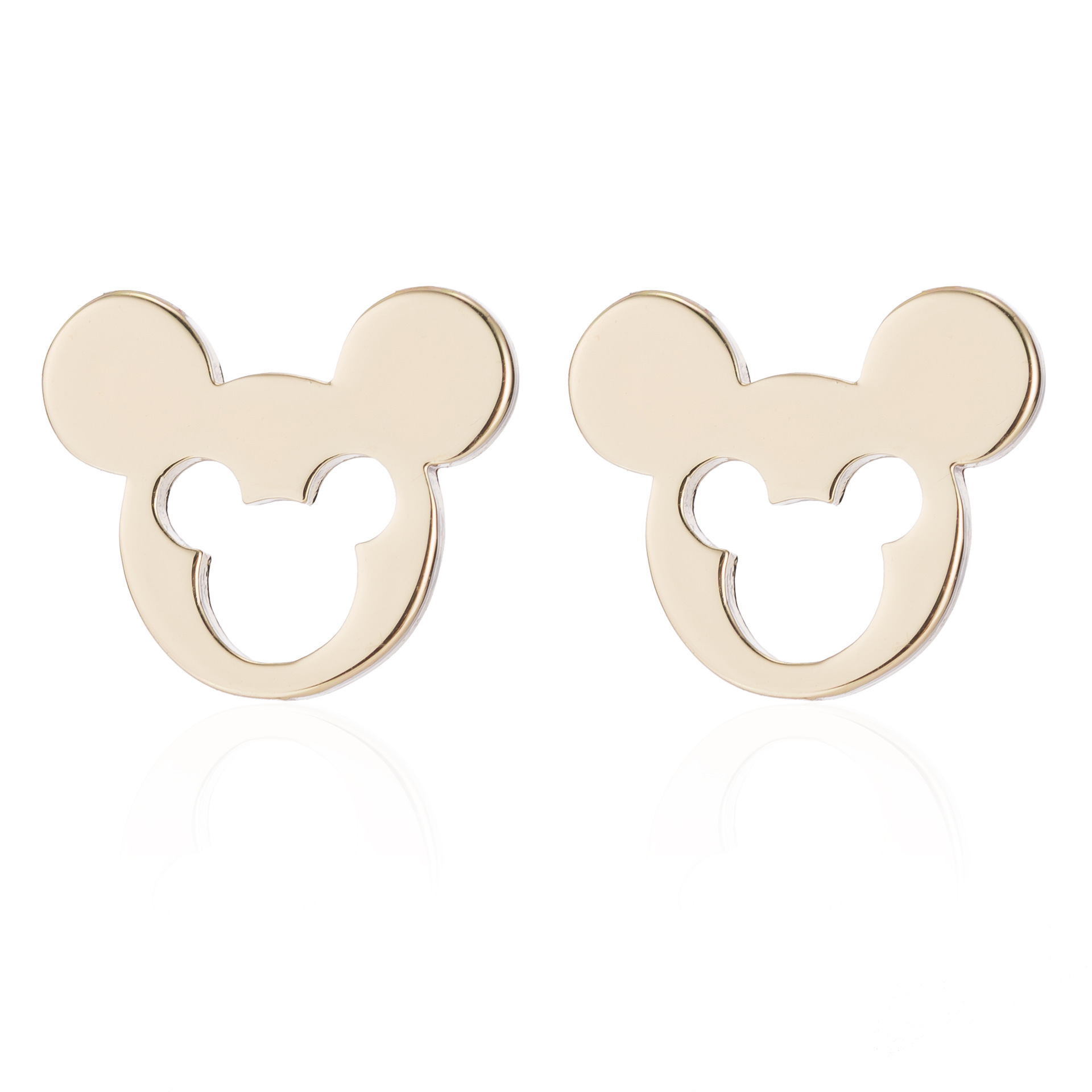 Fashion Cute 18K Gold Silver Black Gun Plated Stainless Steel Small Mickey Head Minnie Mouse Stud Earring Jewelry For Women