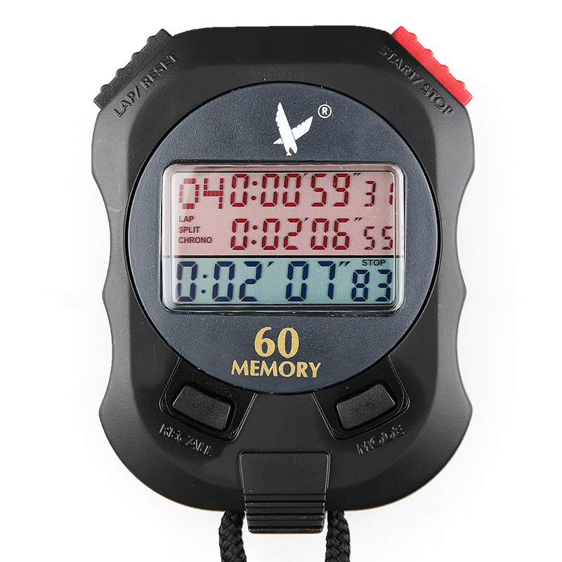 TianFu PC960 three rows of 60 memory color screen electronic stopwatch life waterproof fitness competition sports special