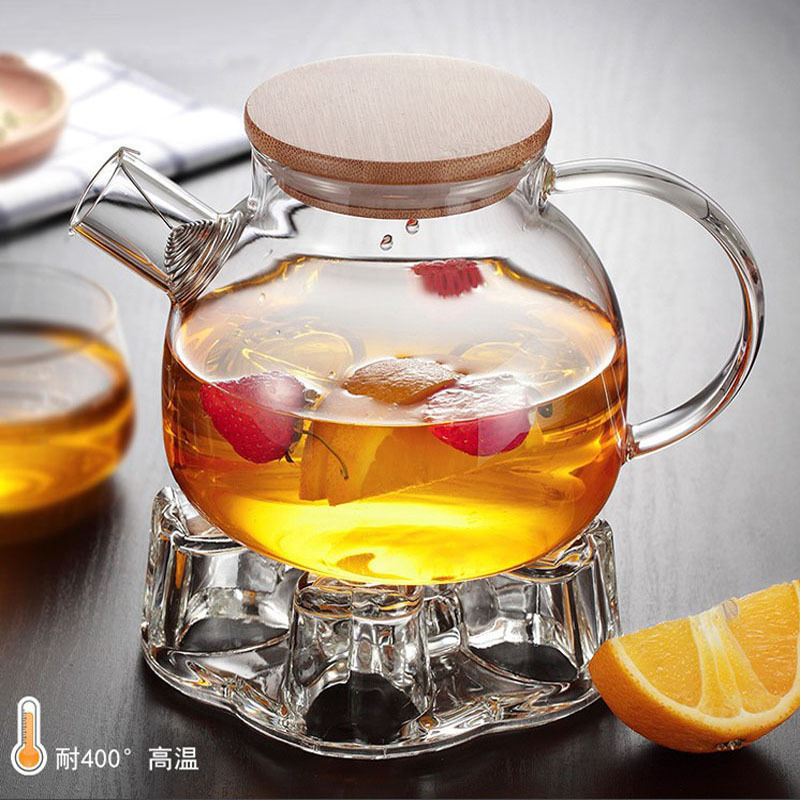 1000ml Wholesale Heat Resistant Borosilicate  Glass coffee Tea Pot set with infuser suitable for stovetop