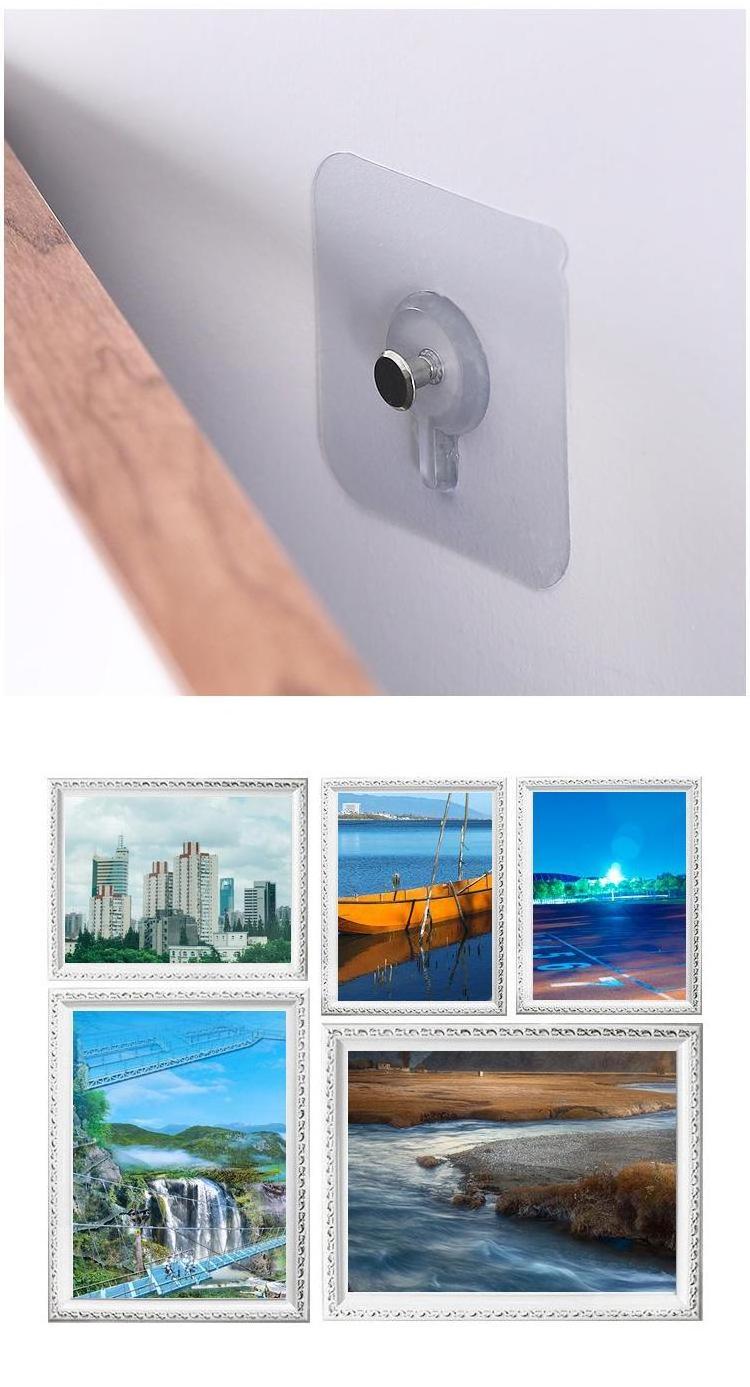 Adhesive Reusable Removable PC And Stainless Steel Adhesive Punch-free Wall Mounting Screw sticker Hanging Hook For Photo Frame