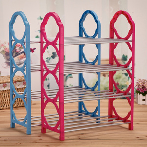 Wholesale Price 4 Layers Multipurpose Multi-layer simple home shoe cabinet space-saving dormitory bedroom door rack