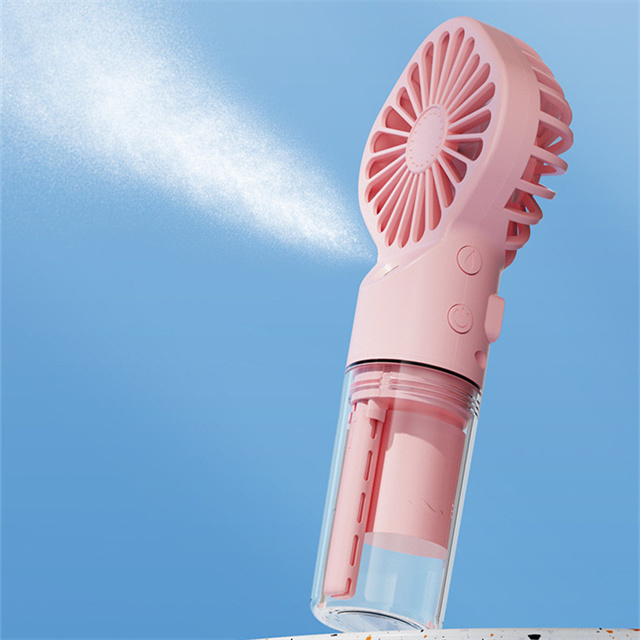 Rechargeable Outdoor Portable Hand Water Spray Mister Mist Fan Gift Sets Mini Handheld Misting Fan With Water Spray Mist Bottle