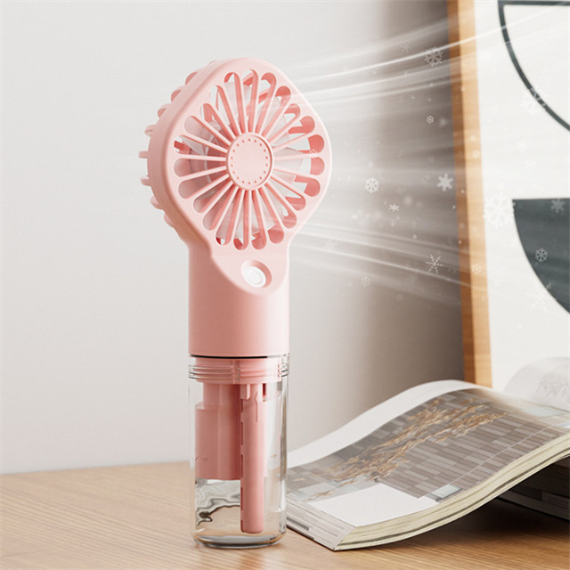 Rechargeable Outdoor Portable Hand Water Spray Mister Mist Fan Gift Sets Mini Handheld Misting Fan With Water Spray Mist Bottle