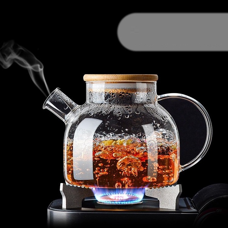 1000ml Wholesale Heat Resistant Borosilicate  Glass coffee Tea Pot set with infuser suitable for stovetop