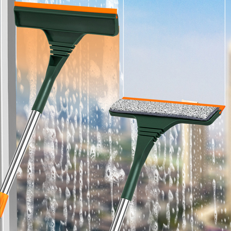 Window Cleaner Double-sided Household Glass Cleaning Tools Plastic Window Wiper Scraper Squeegee