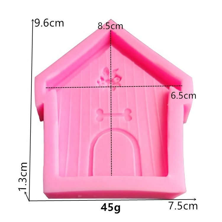 3D fine texture retro cartoon wooden house shape diy silicone molds