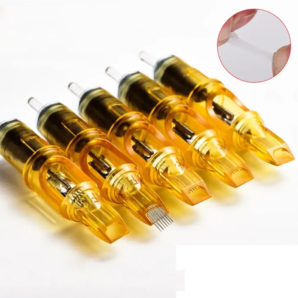 Professional Makeup Cartridge Needles For Tattoo Pen Machine Permanent Tattoo Needles Cartridge 20pcs Yellow Dragonfly I