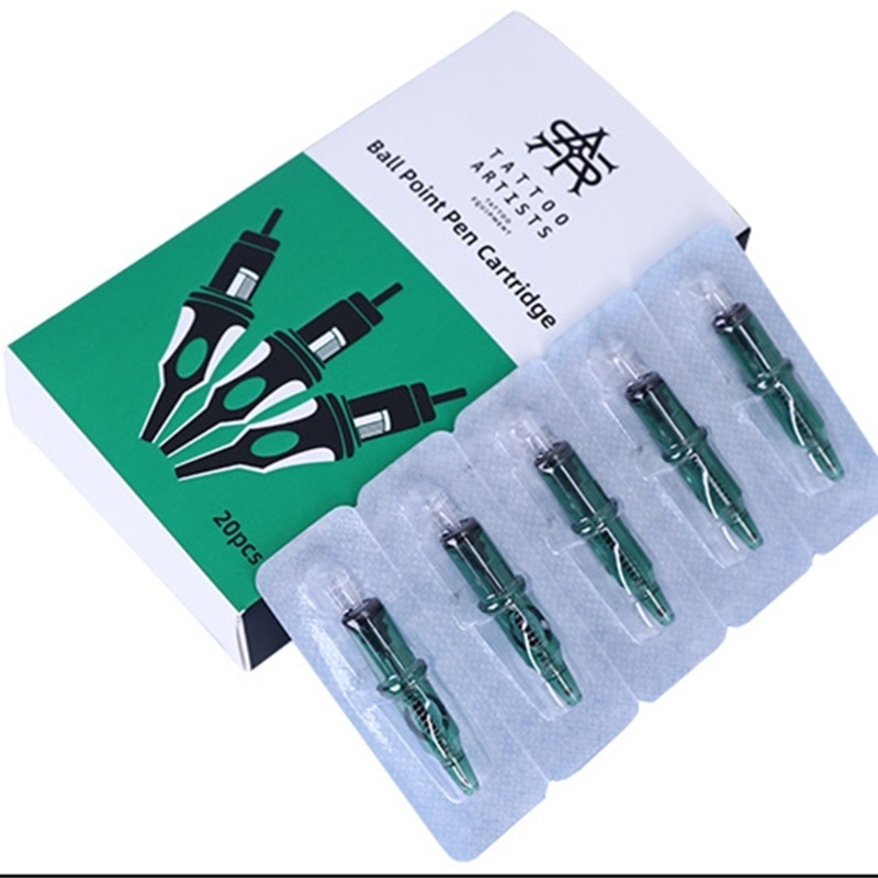 Wholesale 20pcs Tattoo Needles Beginner Pen Machine Refill  Multicolor Stippling Drawing Tattoo Practice Ballpoint Cartridges