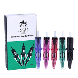 Wholesale 20pcs Tattoo Needles Beginner Pen Machine Refill  Multicolor Stippling Drawing Tattoo Practice Ballpoint Cartridges