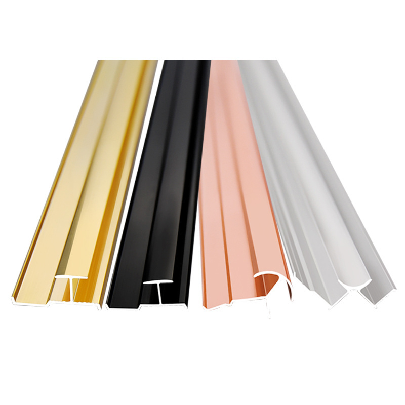 Positive Angle Line Garis Hiasan Logam Panel Tembok Edge Corner Trim For WPC Wall Ceiling Panel For Interior Wall Decoration