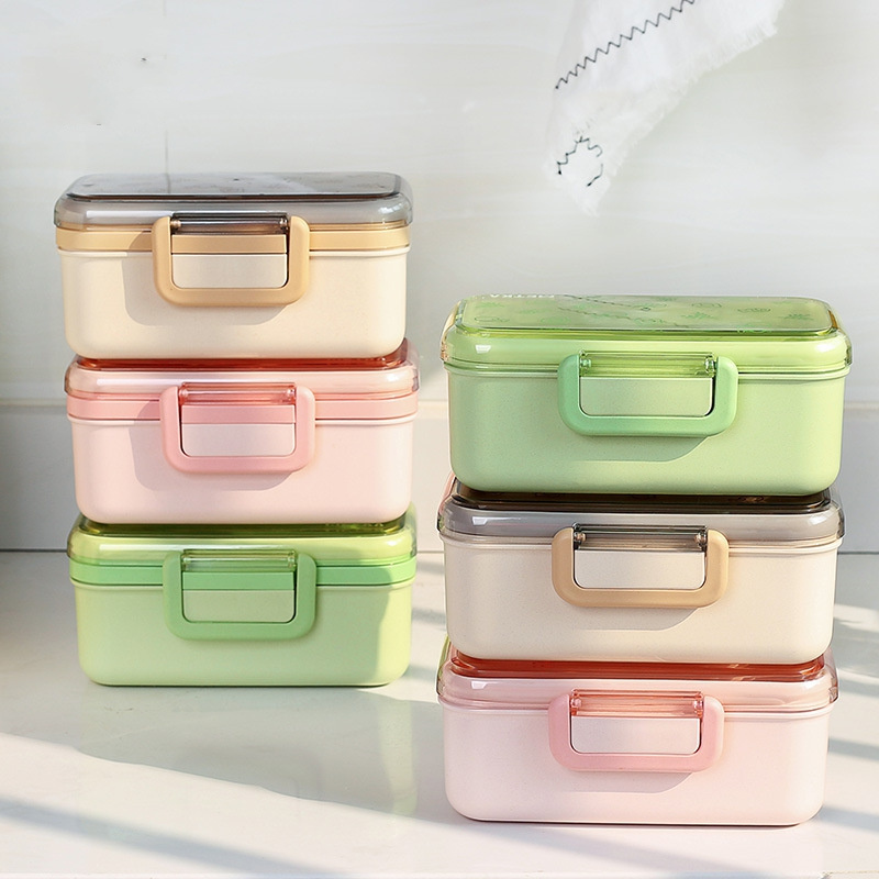 Cute Lunch Box Plastic Liner,storage Boxes & Bins Food Container New Bento Kids Green Reusable Insulated Food Pink Household