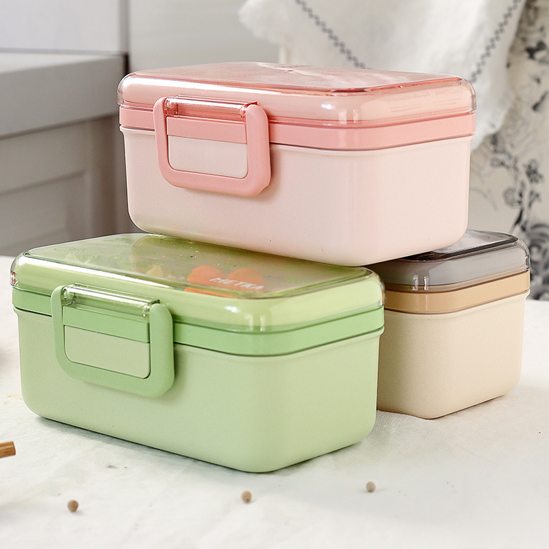 Cute Lunch Box Plastic Liner,storage Boxes & Bins Food Container New Bento Kids Green Reusable Insulated Food Pink Household